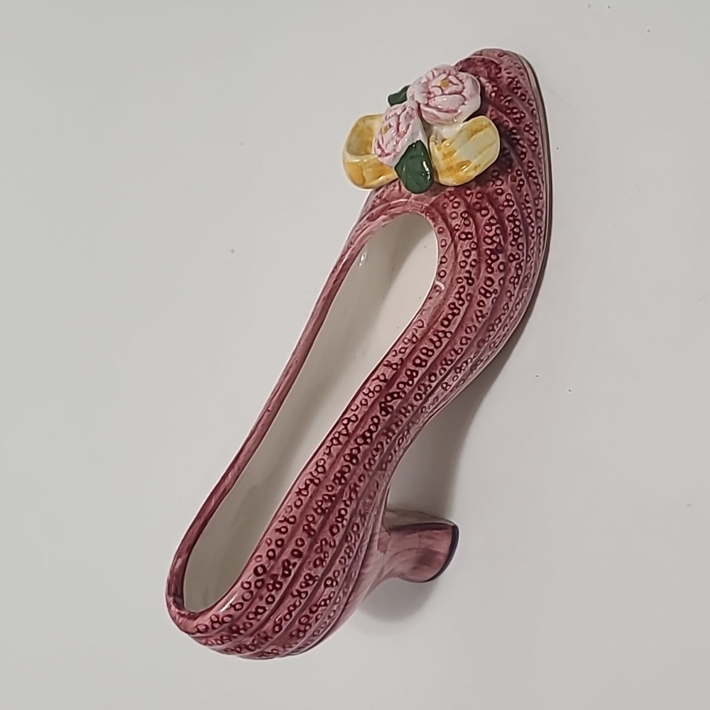 Vintage Seymour Mann Heel Shoe Collectible Porcelain Collezione Italiano Pink